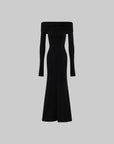 Rase le sol Off-Shoulder Fitted Knit Evening Dress