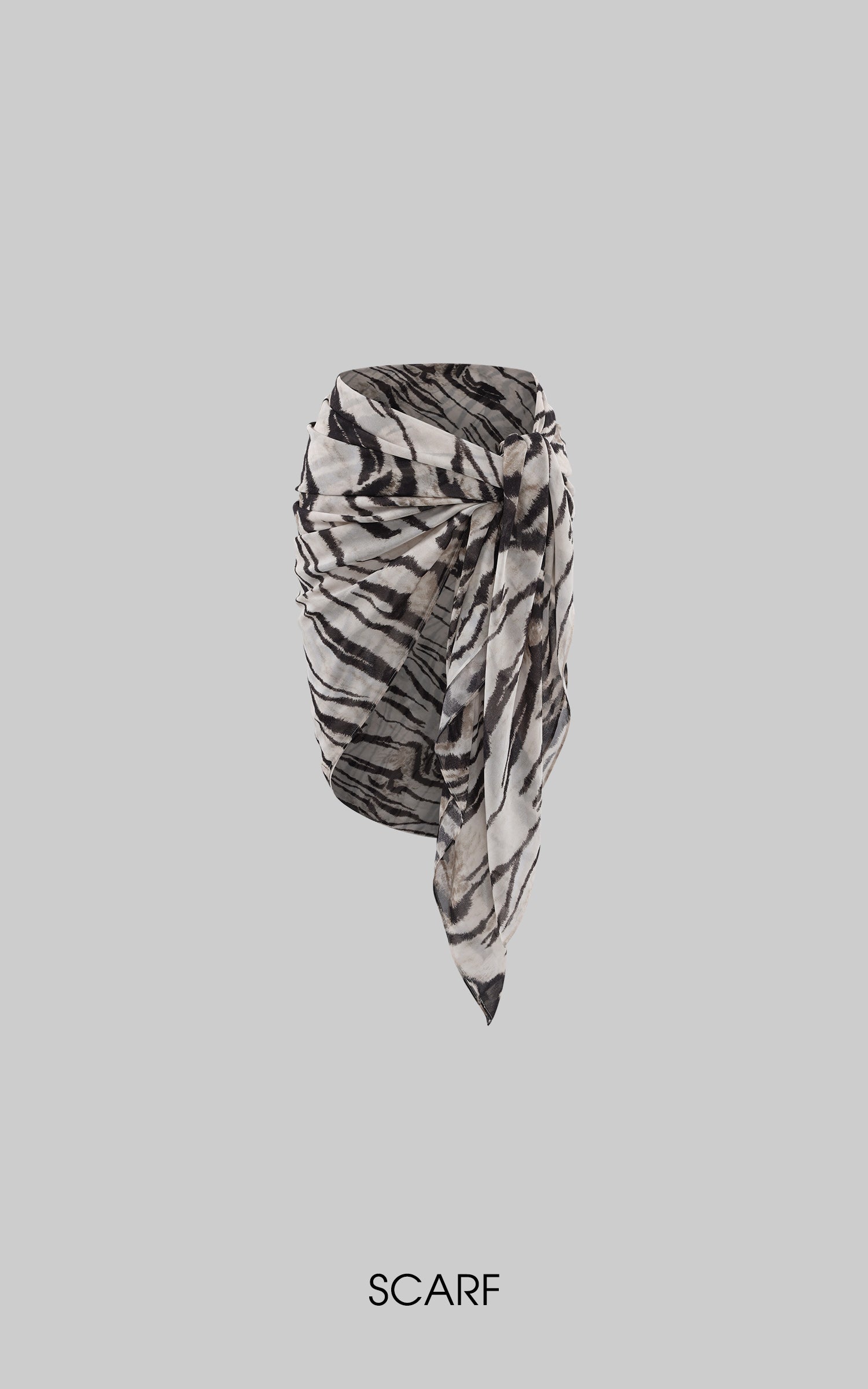0122stepll Zebra Scarf Oversized Tee &amp; Drawstring Maxi Skirt Lounge Set