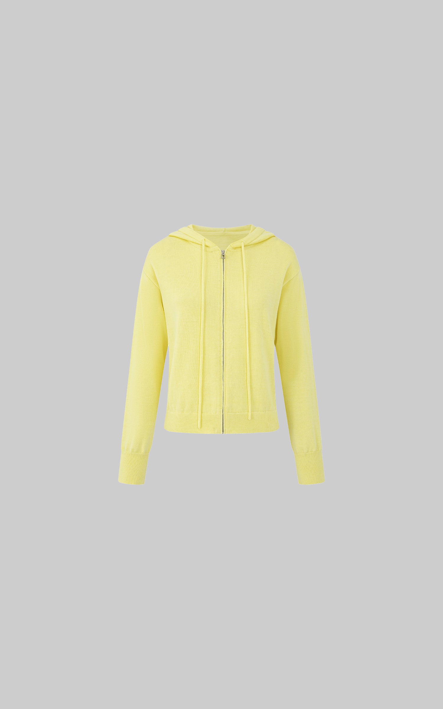 IAMXIAA Butter Yellow Knit Zip-Up Hoodie