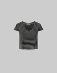 IAMXIAA T-shirt court à rayures et col en V