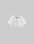 WARDEN EDGE Ruched Off-Shoulder Top & Tiered Mini Skirt Set