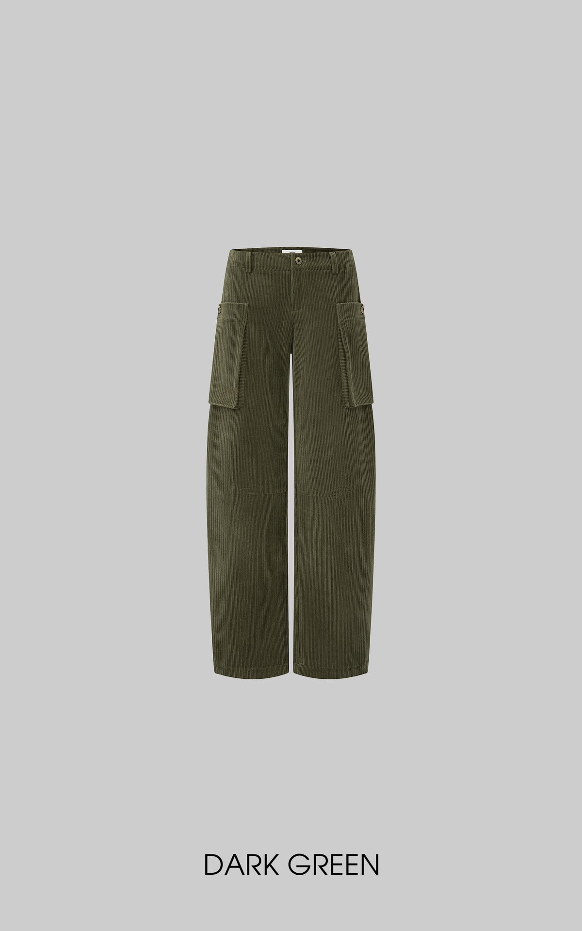 IAMXIAA Corduroy Wide Leg Cargo Pants with Utility Pockets