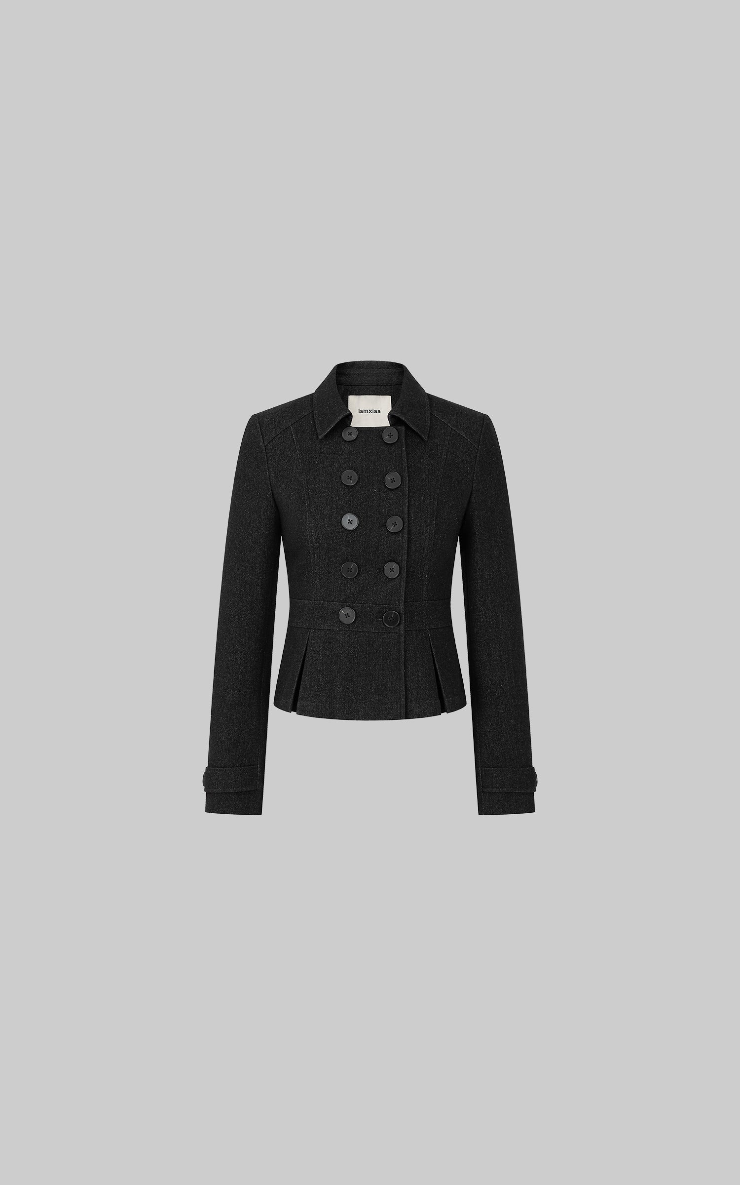 IAMXIAA Veste courte plissée à double boutonnage