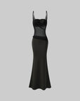 Rase le sol Sheer Panel Spliced Corset Maxi Dress - PINKPARKS