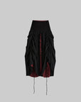 DOINDULGE Layered Draped Panel Gothic Maxi Skirt