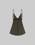 Hydrae Embroidered Sheer Babydoll Cami Top