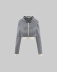WARDEN EDGE Striped Cropped Hoodie and Wide-Leg Pants Set