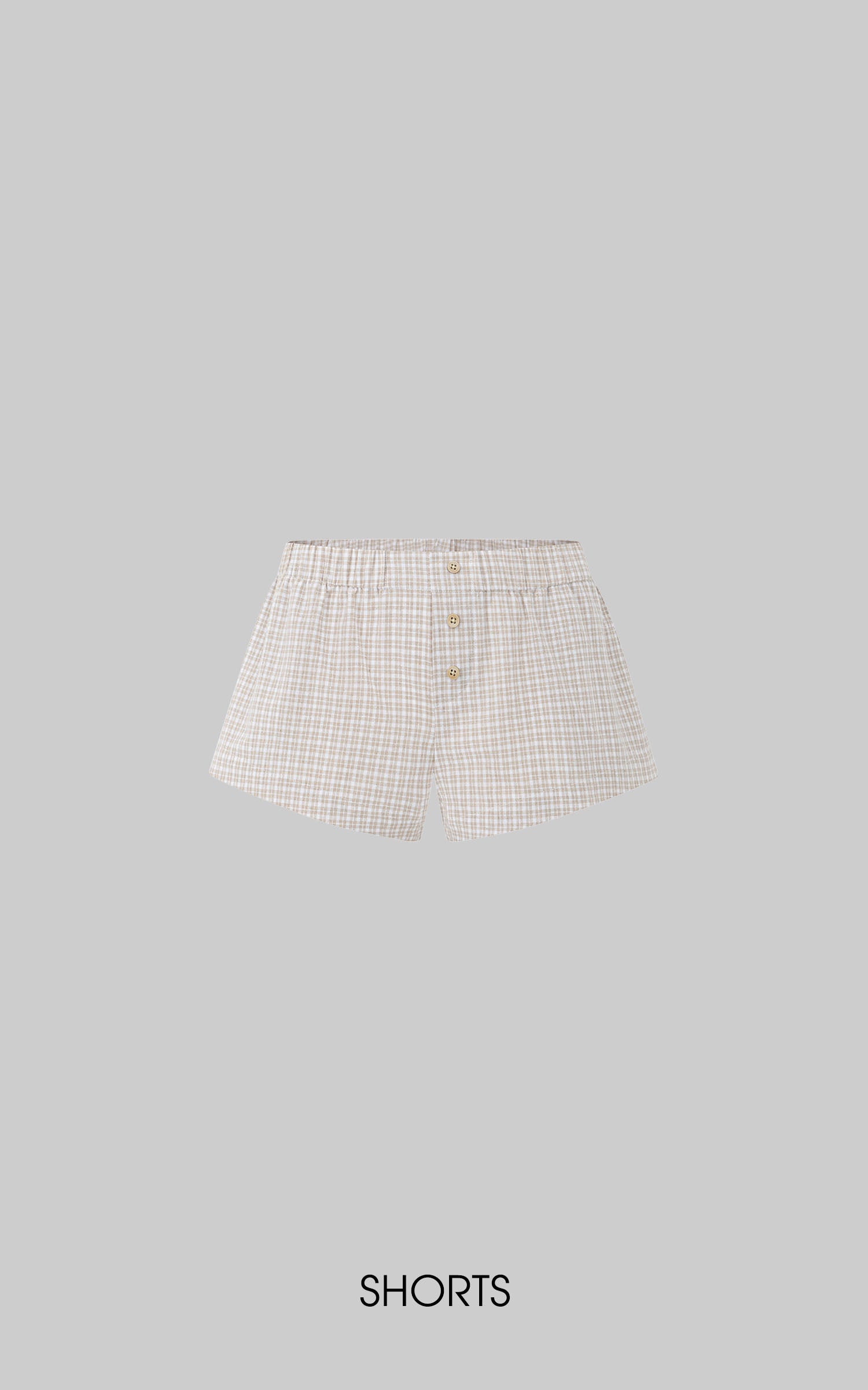 IAMXIAA Vintage Check Fitted Shirt &amp; Shorts Set