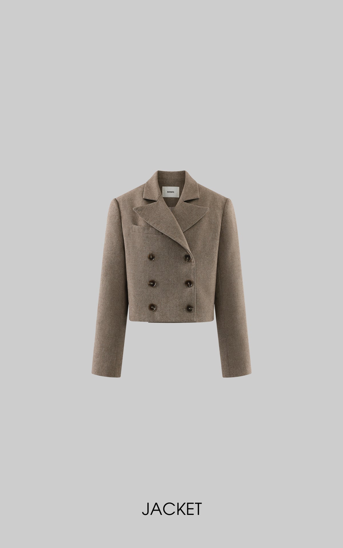 ROVENTE Cropped Double-Breasted Blazer &amp; Pleated Mini Skirt Set
