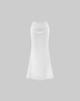 0122stepll Draped Bow Camisole & Lace-Waist Satin Maxi Skirt Set