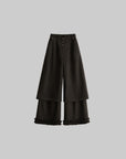 DOINDULGE Layered Pinstripe Wide-Leg Trousers