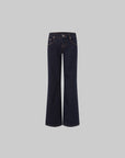 IAMXIAA Jean taille basse à jambe large & Ensemble haut court à bordure en dentelle