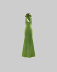 ROVENTE Robe longue dos nu en satin à fleurs