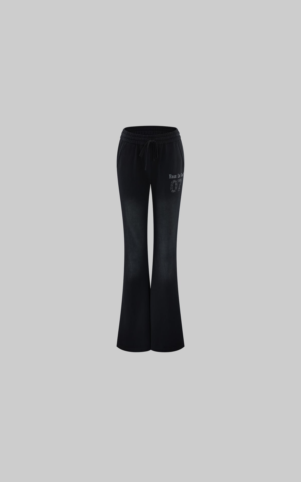 Rase le sol Pantalon de survêtement évasé à taille basse et motif délavé