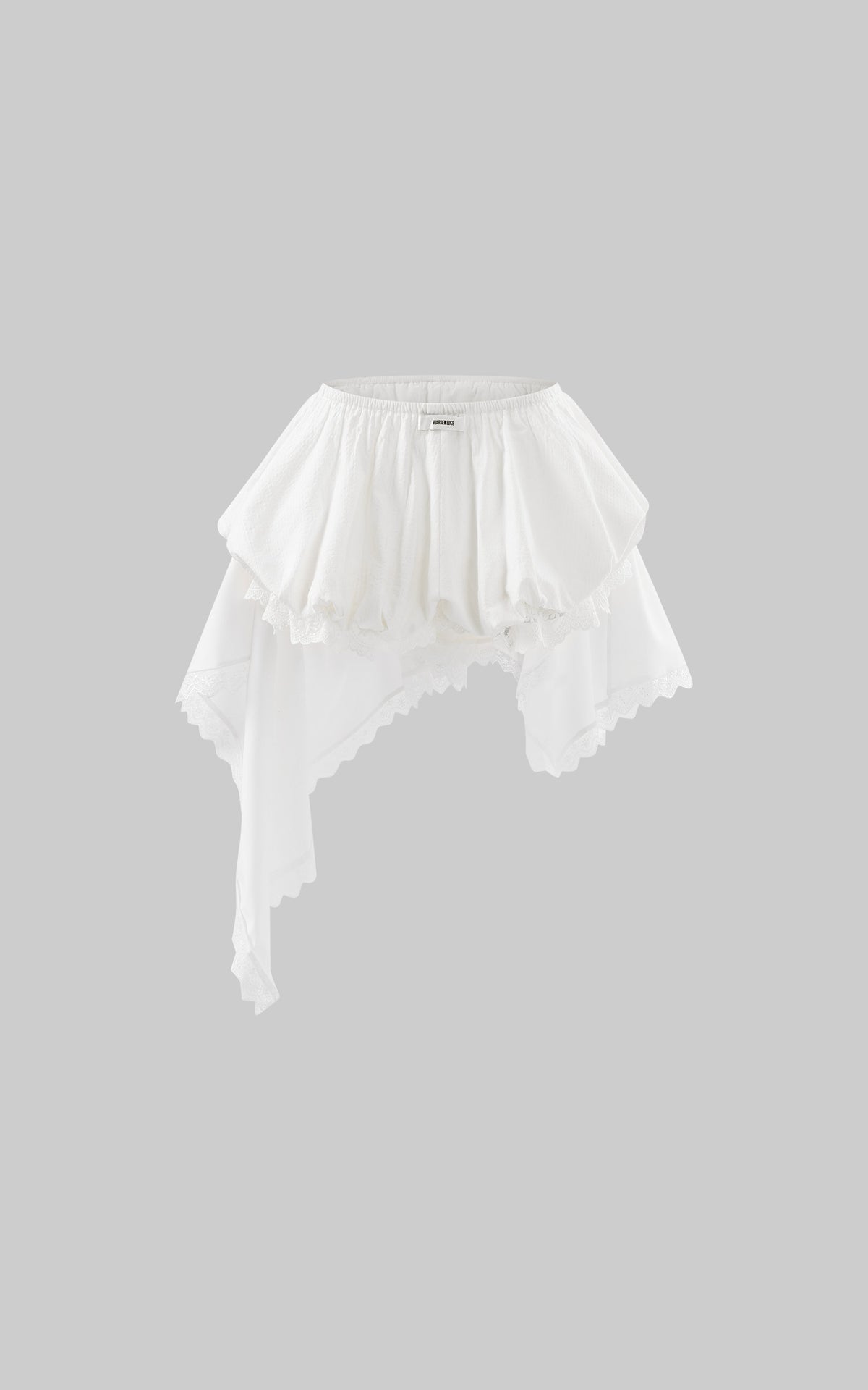 WARDEN EDGE Jupe mini à volants asymétrique avec bordure en dentelle