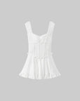 DreamyNerd Ruffle-Edge Bow Lace Mini Dress - PINKPARKS