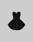 Rase le sol Sculpted Corset Dress with Crystal Bow - PINKPARKS