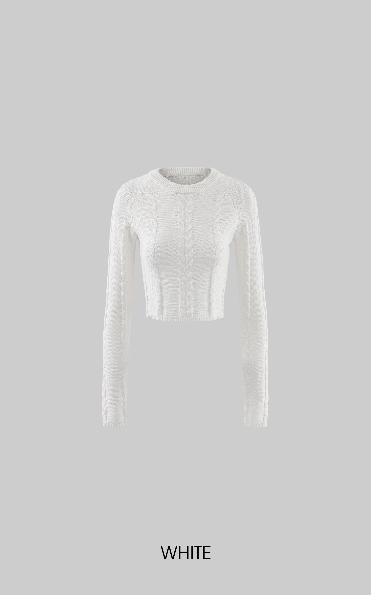 ROVENTE Cable-Knit Cropped Sweater