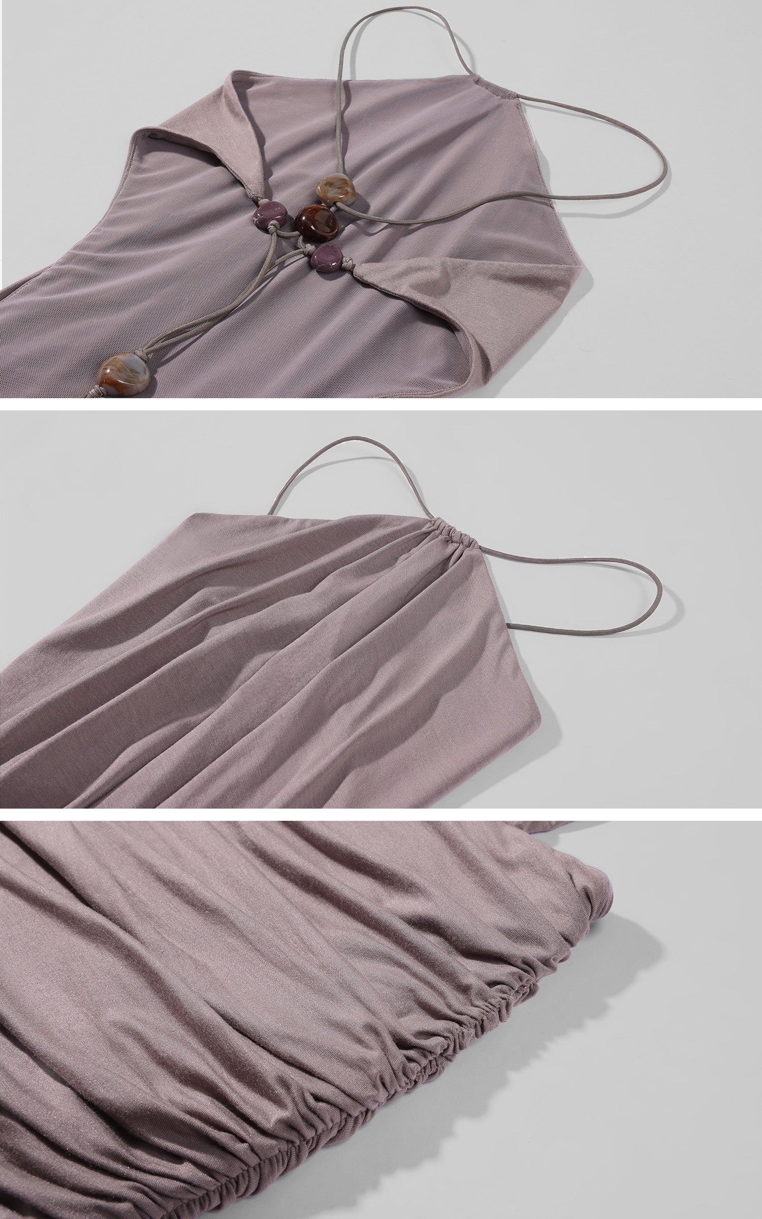 Hydrae Ruched Backless Halter Mini Dress