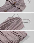 Hydrae Ruched Backless Halter Mini Dress