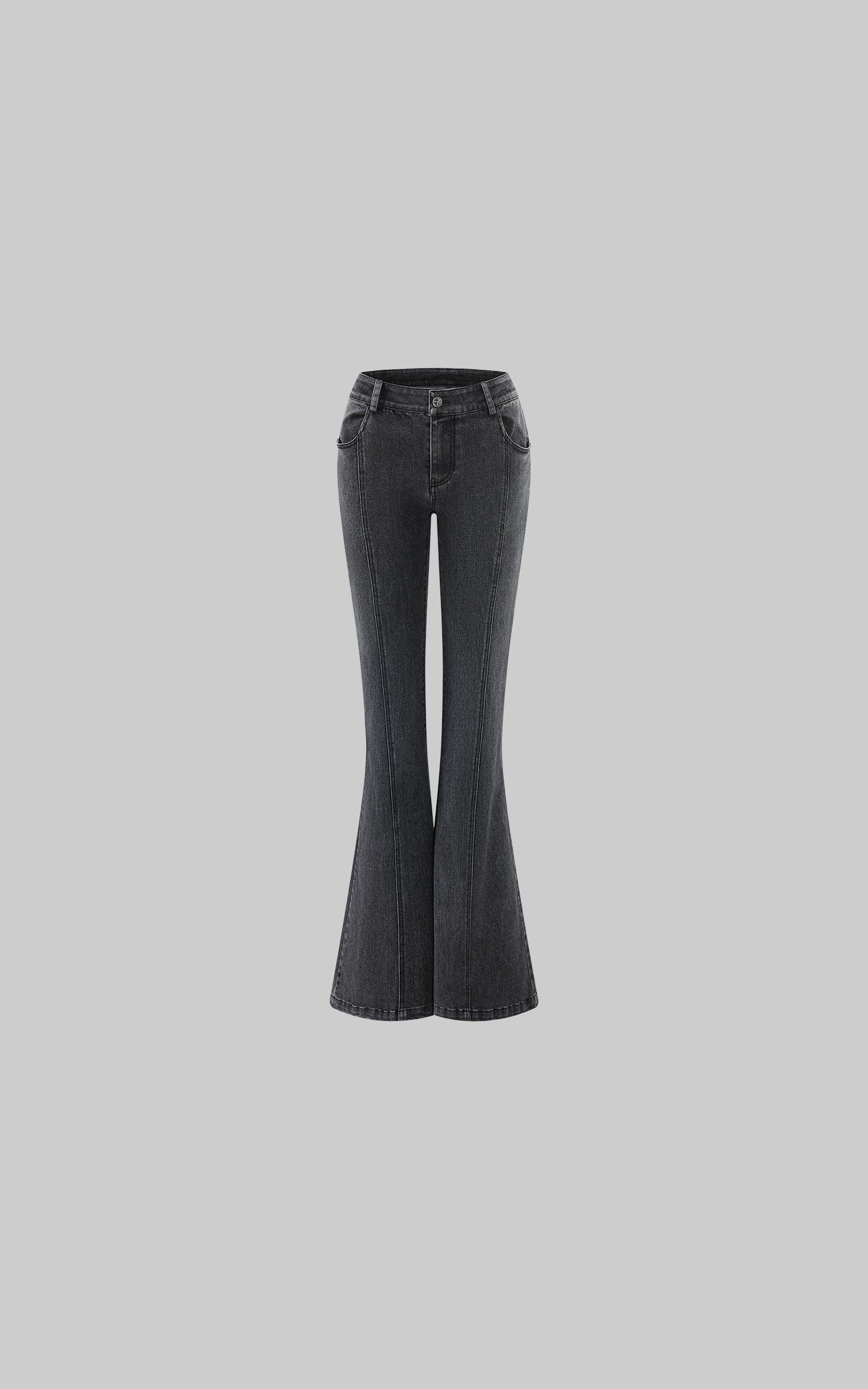Rase le sol Low-Rise Washed Flared Pants