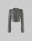 WARDEN EDGE Cropped Double-Breasted Military Jacket