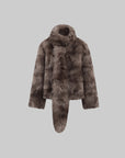 ROVENTE Faux Fur Jacket with Scarf Detail