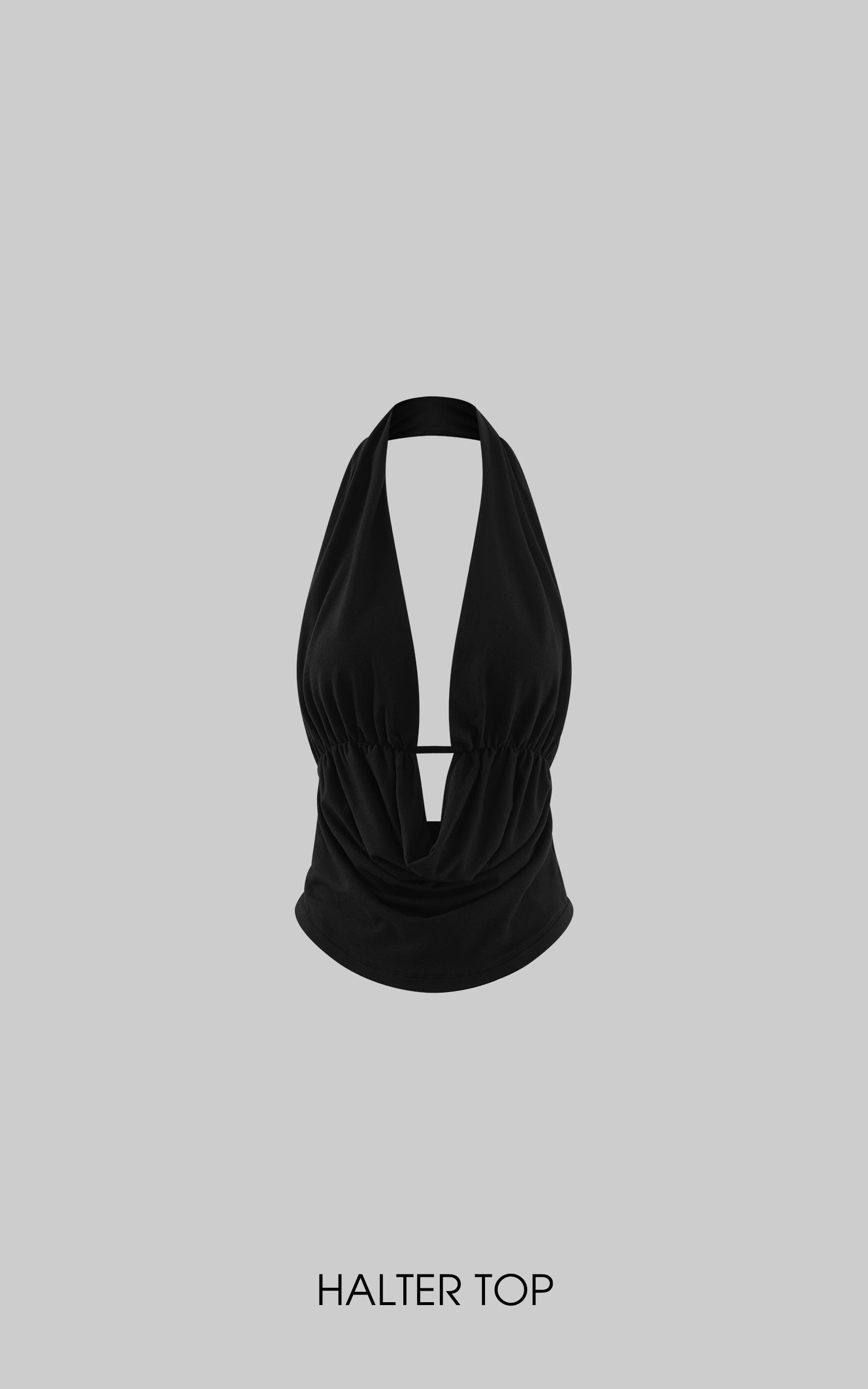 0122stepll Haut halter à décolleté plongeant &amp; Ensemble jupe maxi à taille basse