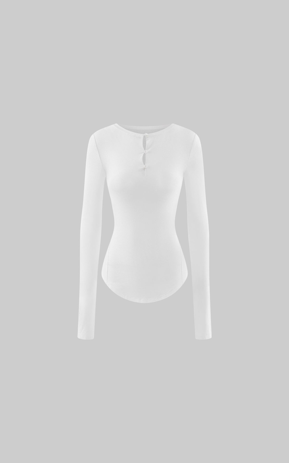 WARDEN EDGE Lace-Trim Hook-and-Eye Extended Sleeve Fitted Henley Top