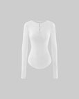 WARDEN EDGE Lace-Trim Hook-and-Eye Extended Sleeve Fitted Henley Top