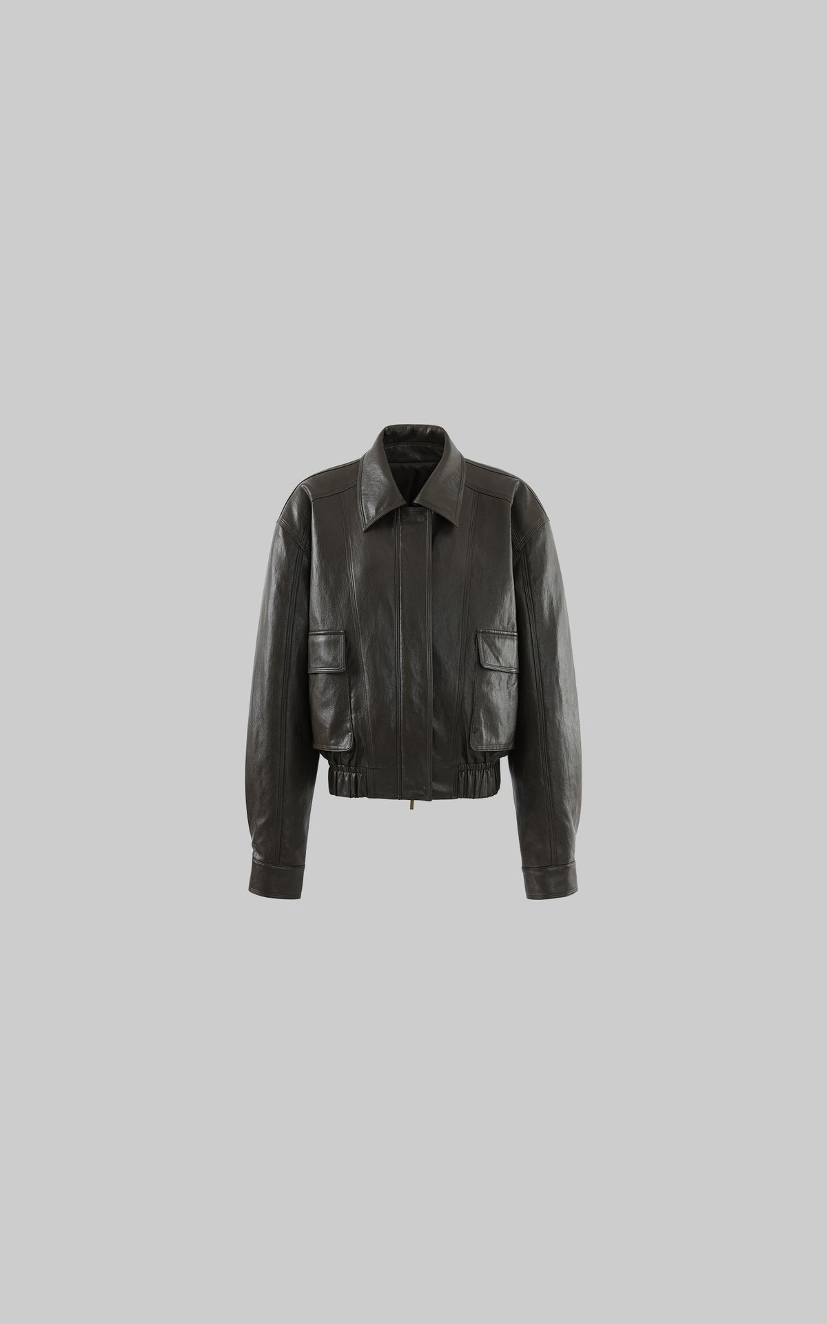 ROVENTE Vintage Brown Oversized Leather Jacket