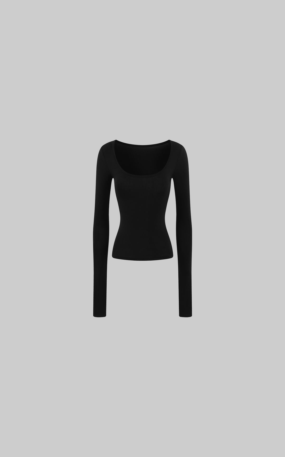 0122stepll Scoop Neck Thumbhole Long Sleeve Top