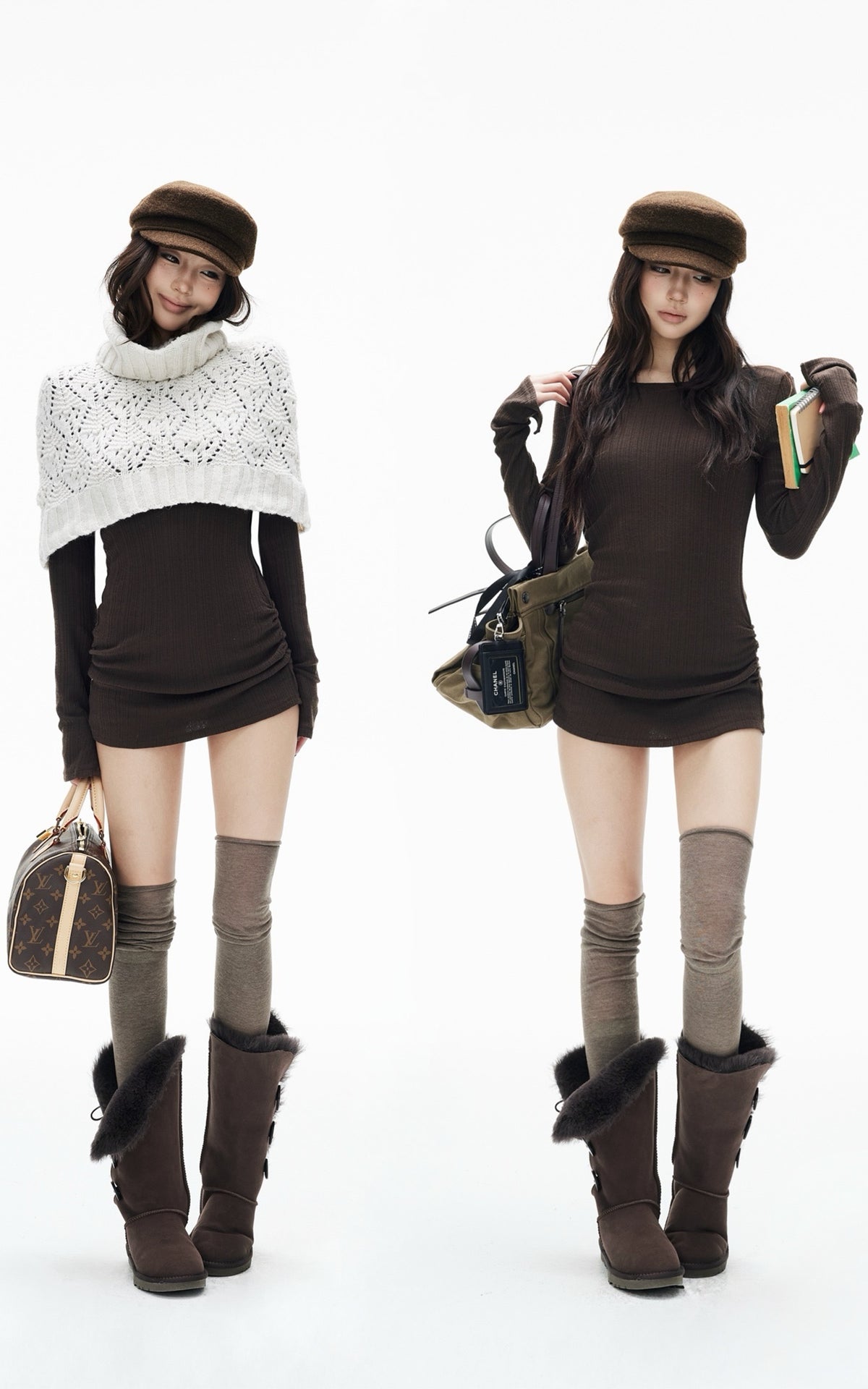 IAMXIAA Ruched Ribbed Longline Slim-Fit Knit Top