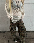 Rase le sol Exude Optimism Sheer Wide-Neck Long Sleeve Top