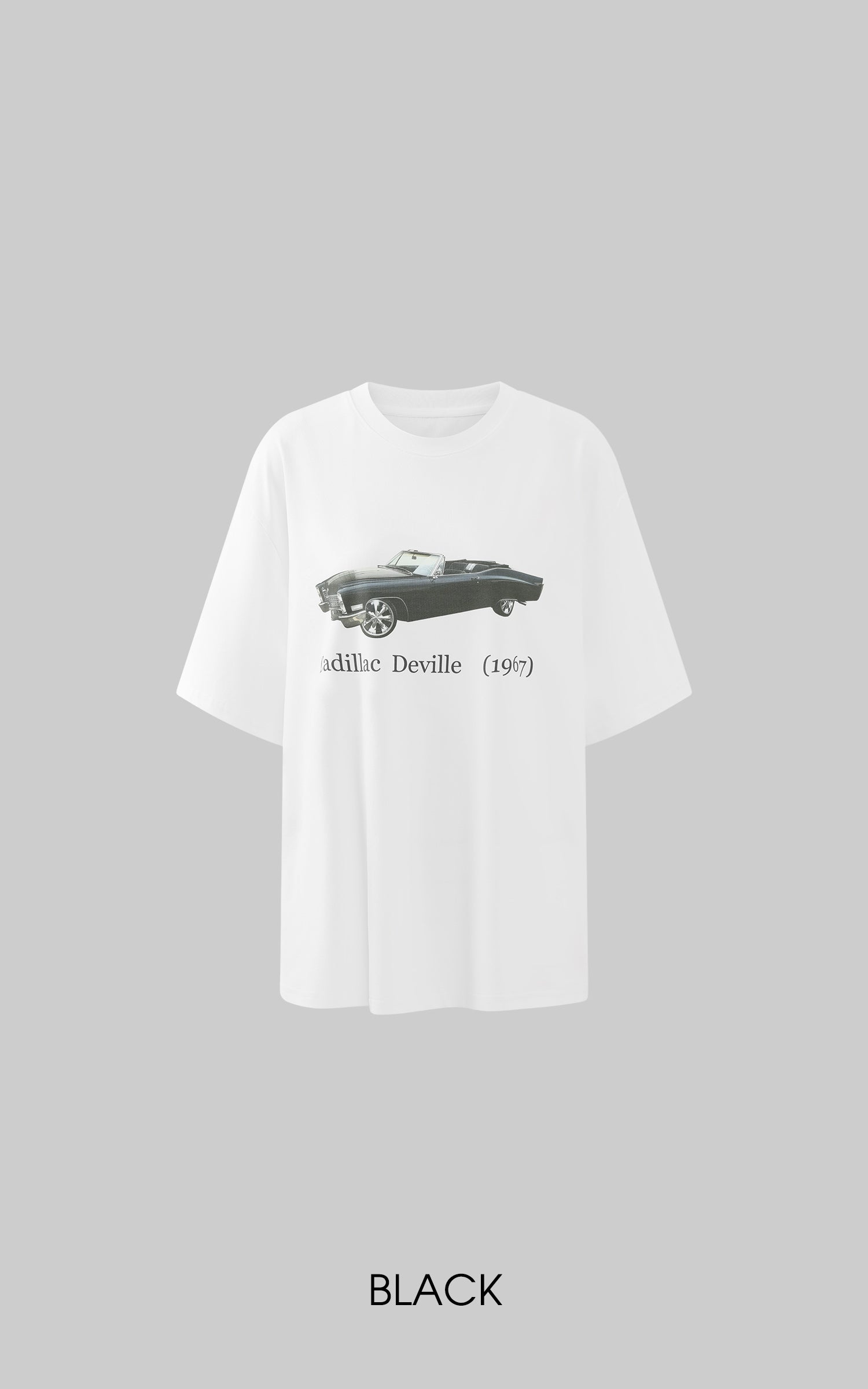 Rase le sol Vintage Convertible Car Graphic Oversized Gender-Neutral T-Shirt - PINKPARKS