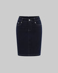 Hydrae Dark Wash Denim Midi Skirt