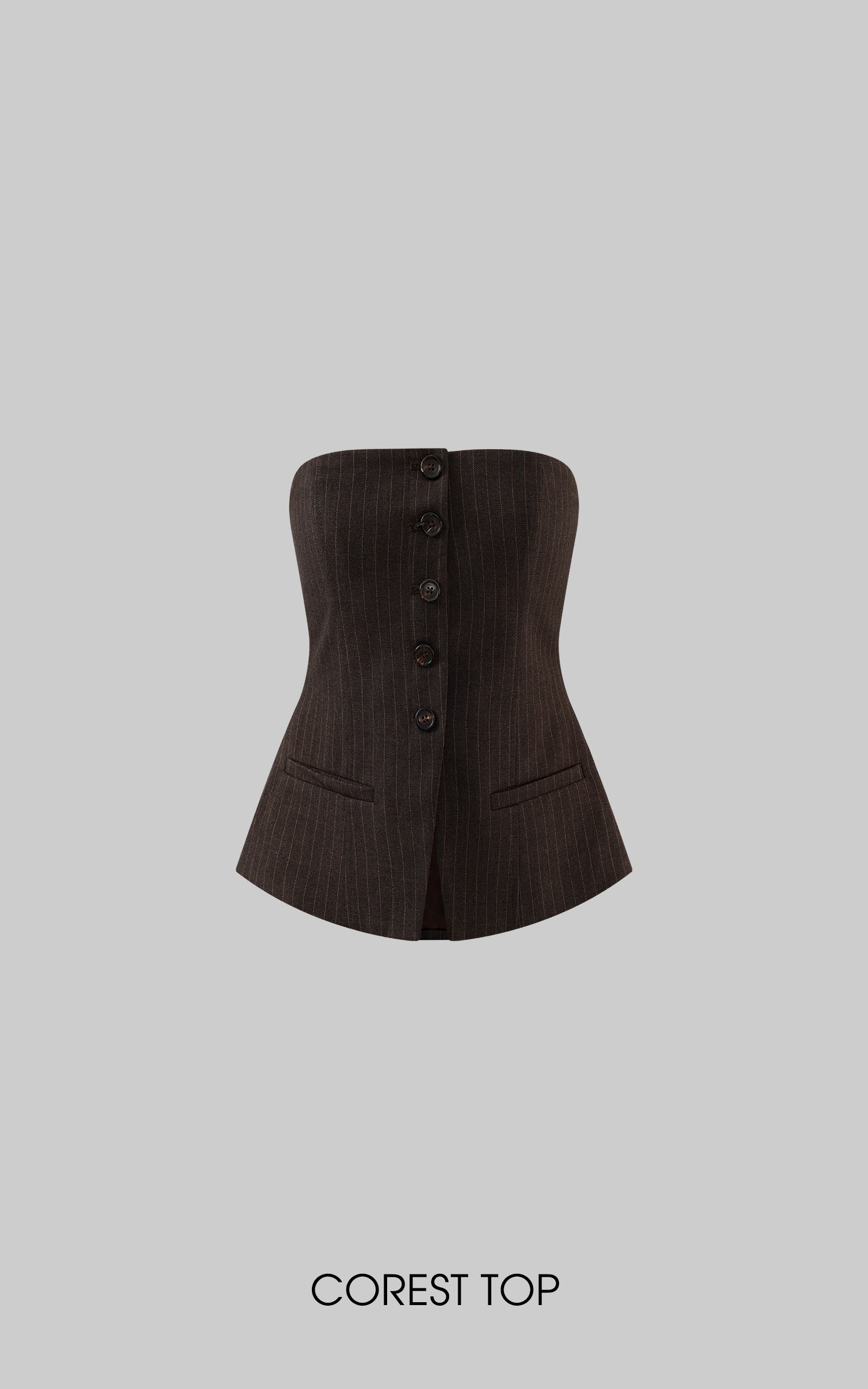 ROVENTE Tailored Pinstripe Suit Set with Blazer Corset and Wide Leg Pants