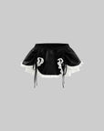 Rase le sol Black Layered Skirt with Ruffled Trim