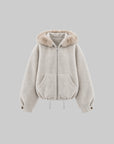 WARDEN EDGE Oversized Fur-Trim Hooded Zip-Up Jacket