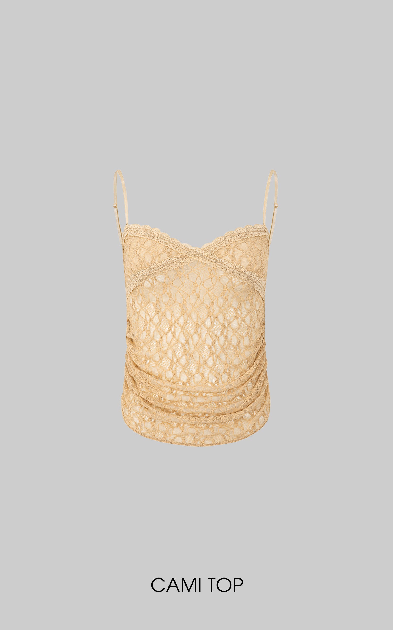 IAMXIAA Haut Cami Froncé en Dentelle