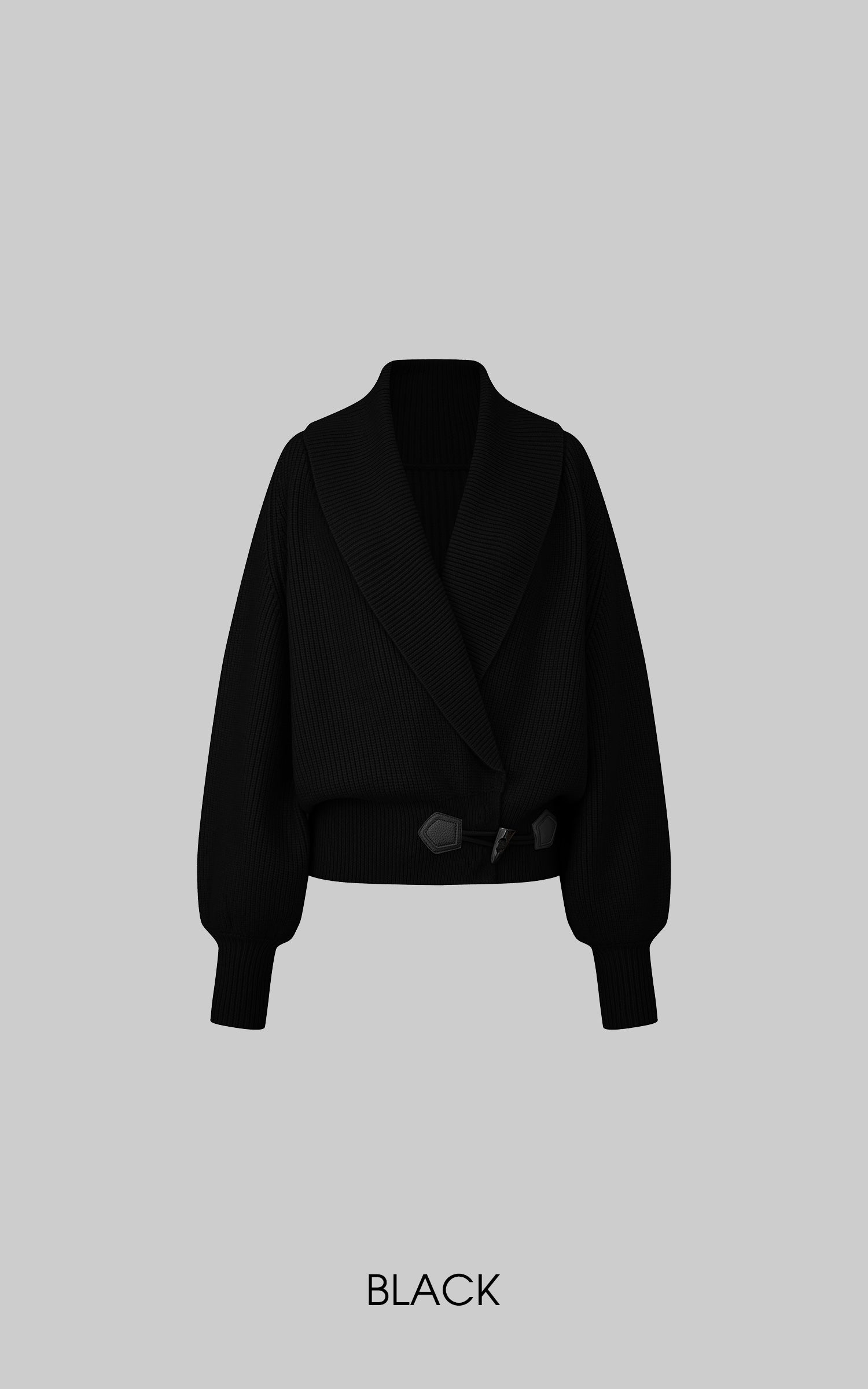 IAMXIAA Ribbed Knit Wrap Cardigan Women Winter Shawl Collar Sweater