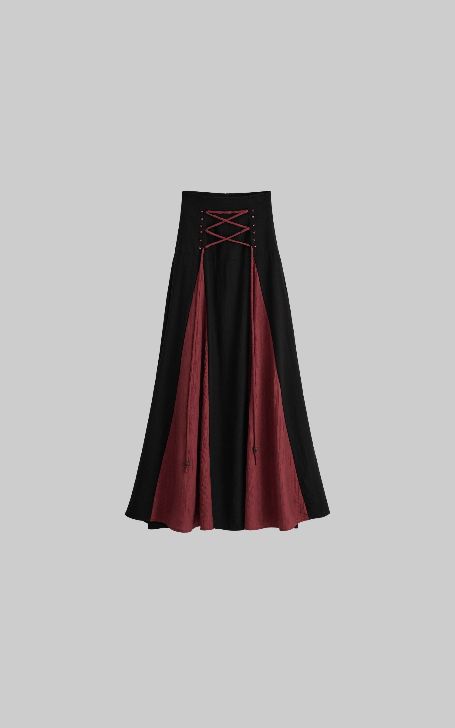 DOINDULGE Gothic Lace-Up Maxi Skirt