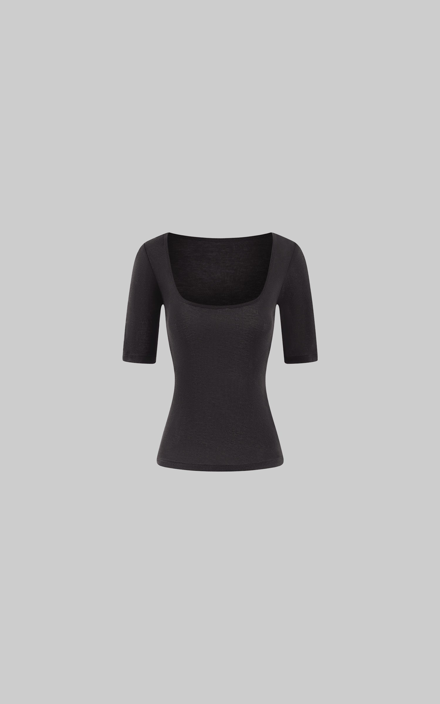 0122stepll T-shirt ajusté à encolure dégagée sculptée