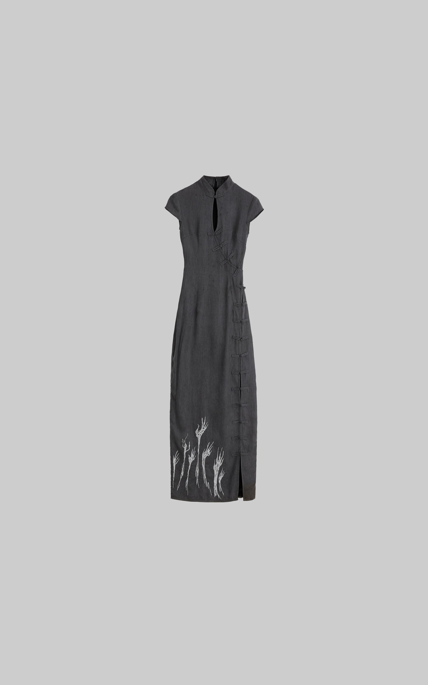 DOINDULGE Mandarin Collar Cheongsam Maxi Dress