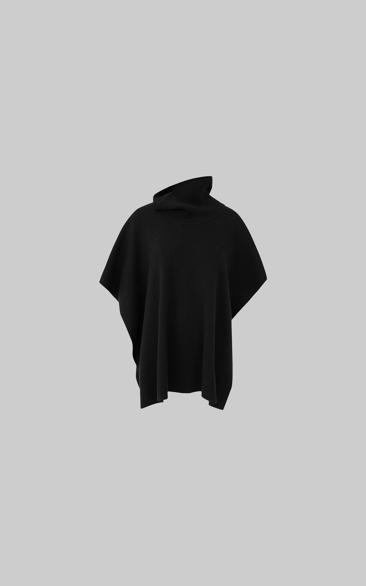 IAMXIAA Asymmetric Turtleneck Knit Cape Poncho