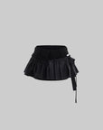 WARDEN EDGE Deconstructed Pleated Mini Skirt Belt