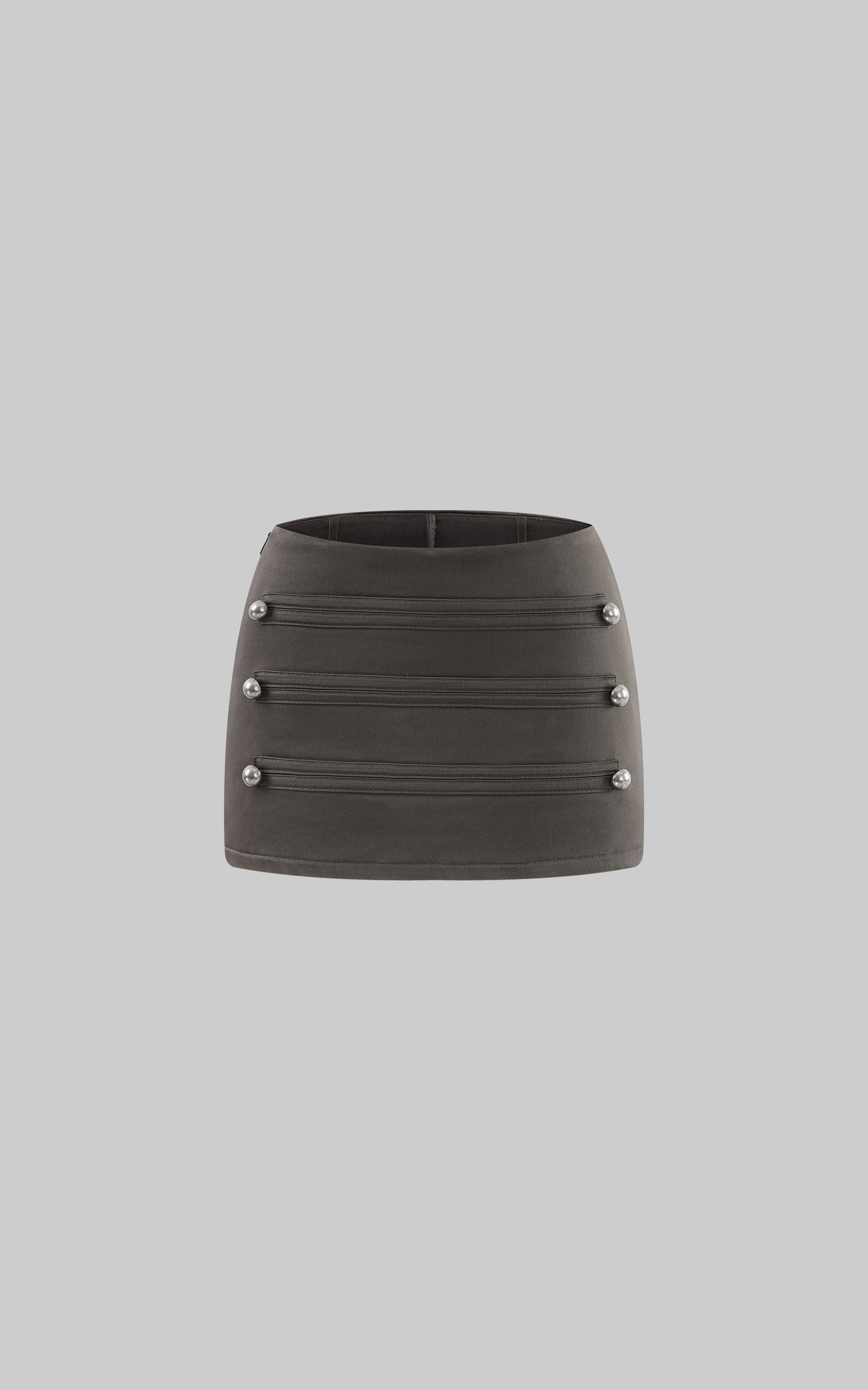 ROVENTE Zip-Detail Metal Stud Mini Skirt