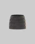ROVENTE Zip-Detail Metal Stud Mini Skirt