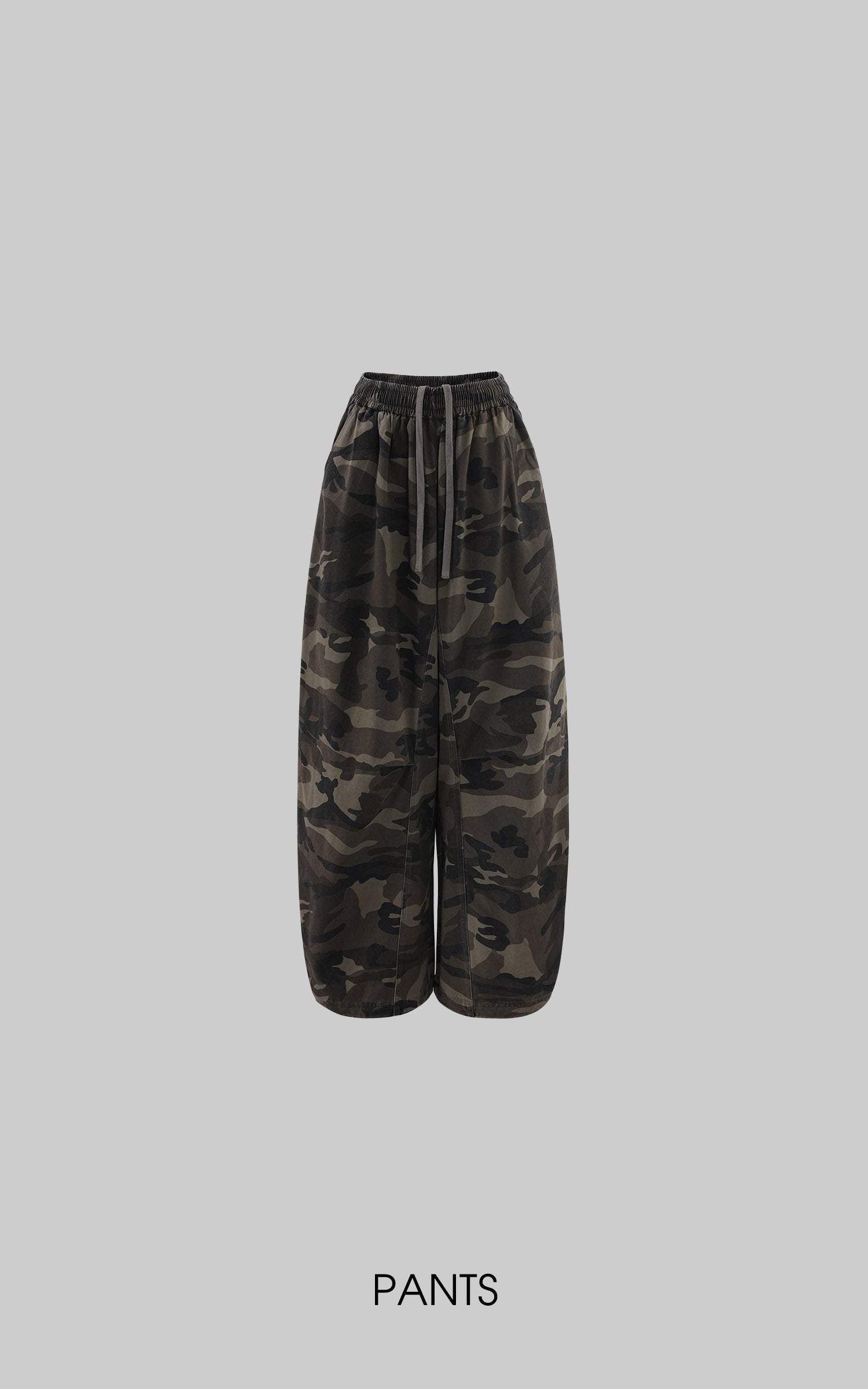 ROVENTE Pantalon camo à jambes larges et cordon de serrage