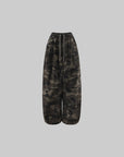 ROVENTE Pantalon camo à jambes larges et cordon de serrage